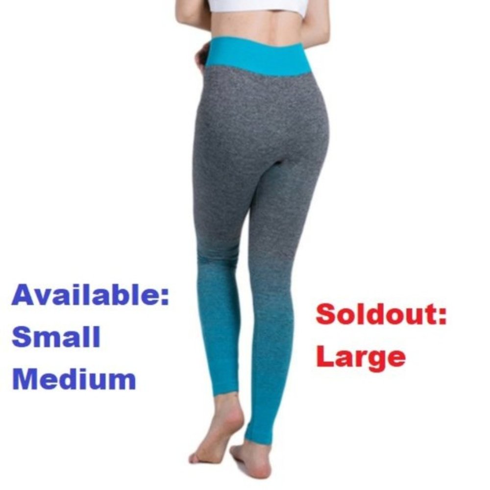 Gray with Teal Fade Yoga Pants